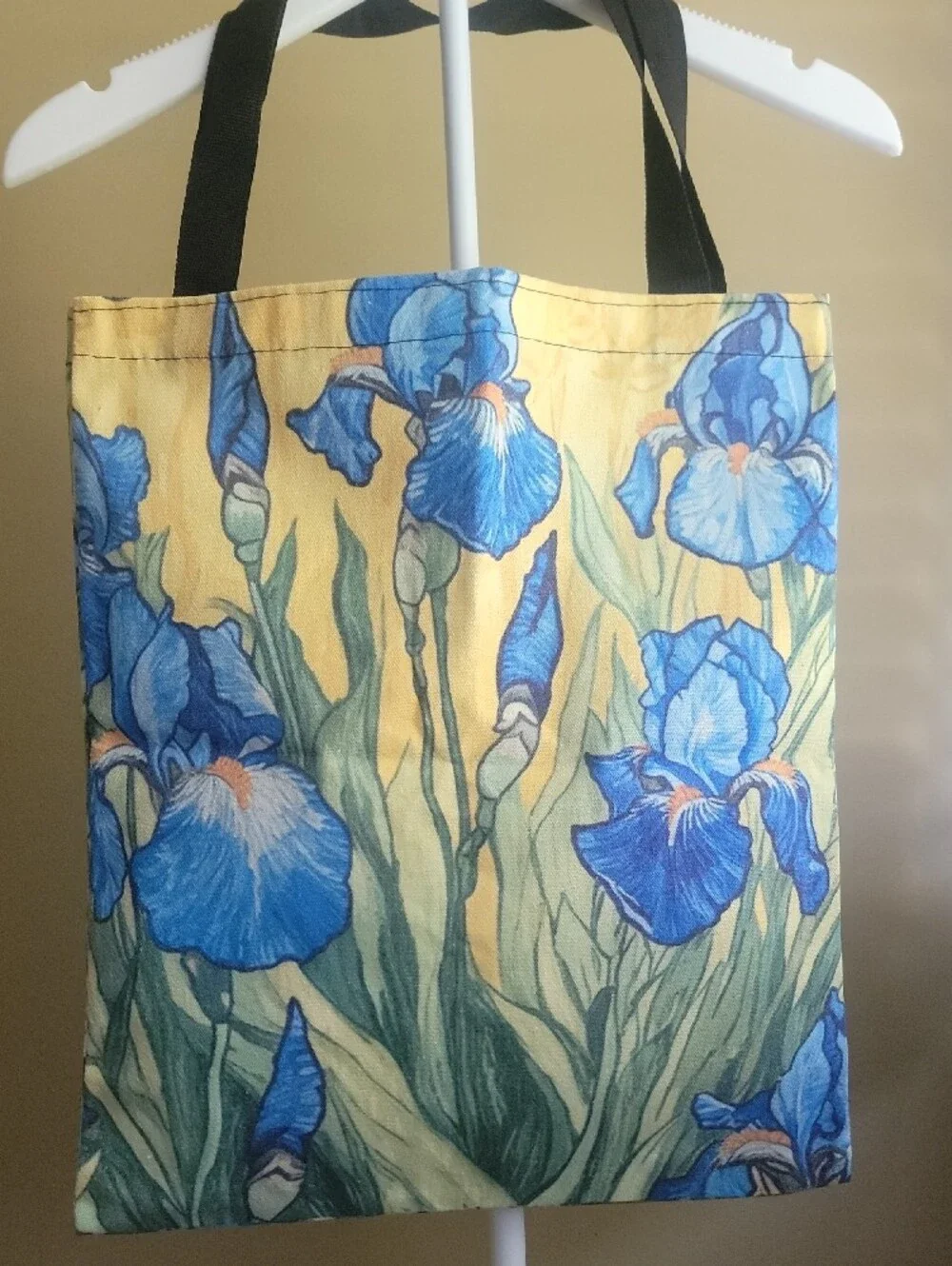 $GIFTABLE TOTE$ Van Gogh Blue Iris Floral Canvas Tote Bag with Matching Pouch